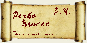 Perko Mančić vizit kartica